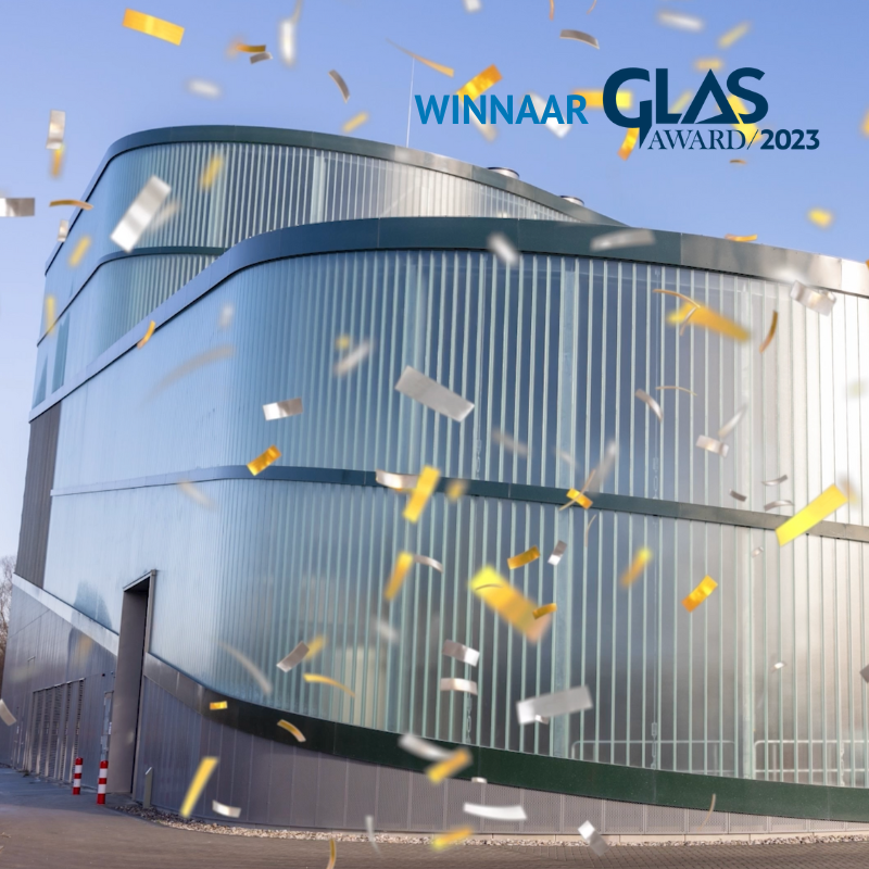 Zichtbaargoed project Gevelbeglazing Hulpwarmtecentrale Amsterdam Winnaar Glas Award 2023
